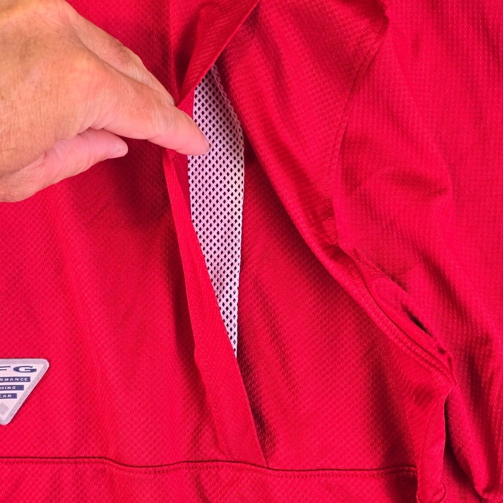 Oklahoma Sooners OU Polo Shirt Mens Large Red Columbia PFG NCAA College Football - Picture 9 of 14